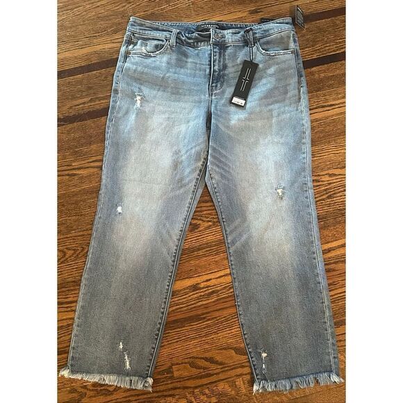Liverpool Cropped Fray Hem Jeans 12/31 Lexington - Picture 1 of 5